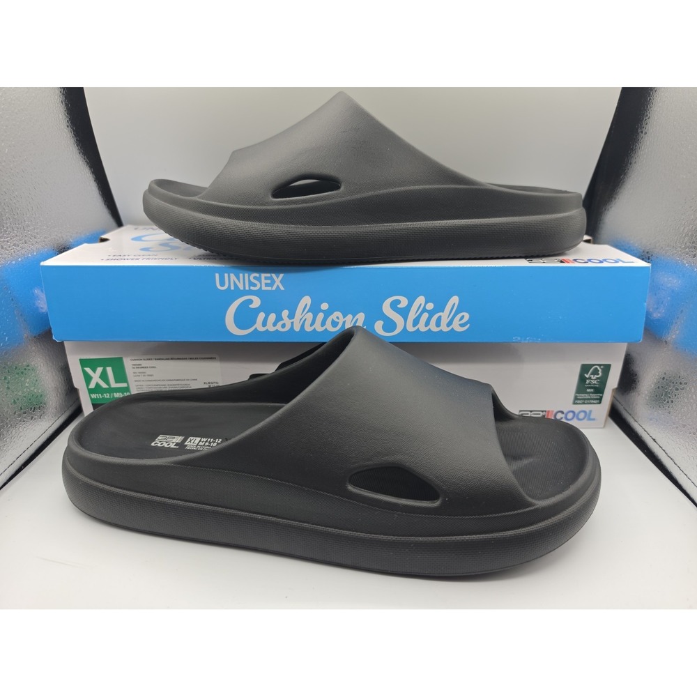 32 Degrees: Unisex Cushion Slides Black Comfort SIZE XL Womens 11-12 Men 9-10